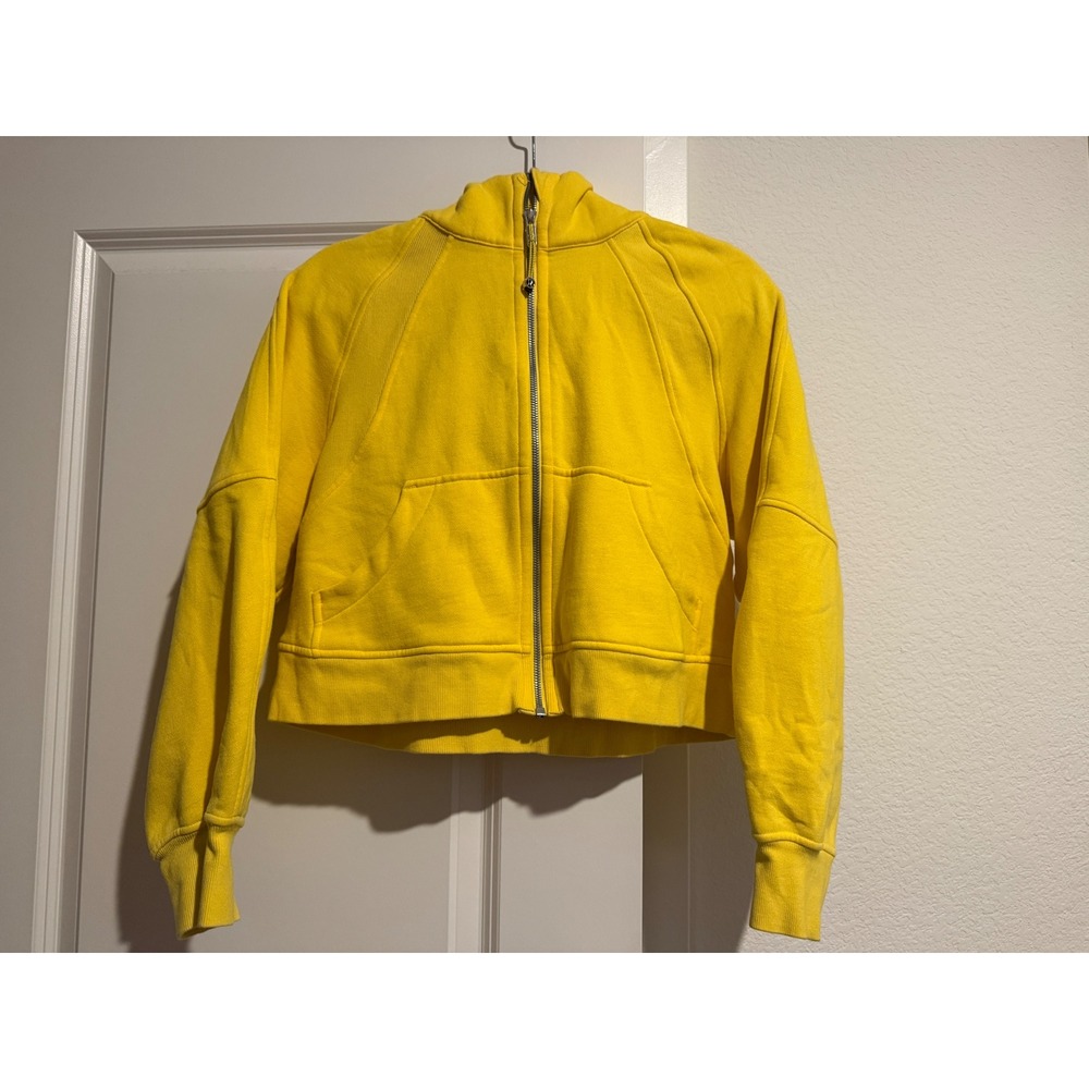 Lululemon Scuba Oversized Full Zip Hoodie Yellow Cropped Sweatshirt